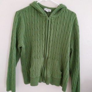 St. John's Bay zip up hoodie sweater - green - XL